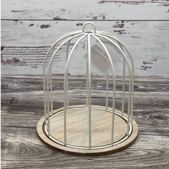 Target Accents New Target Bullseye Birdcage Cloche White Metal Wood